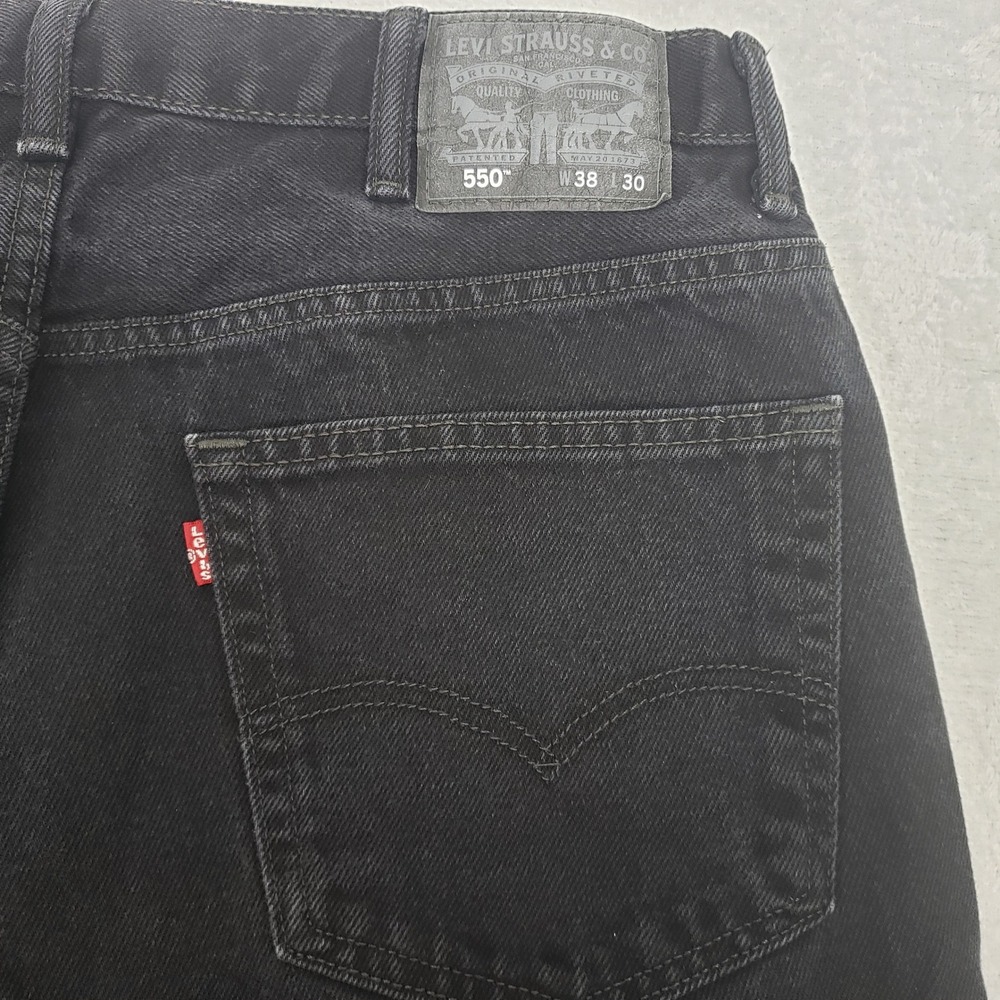 Levi's 38X30‎ 550 Black Relaxed Fit Jeans Mens W38 L30 Denim Straight